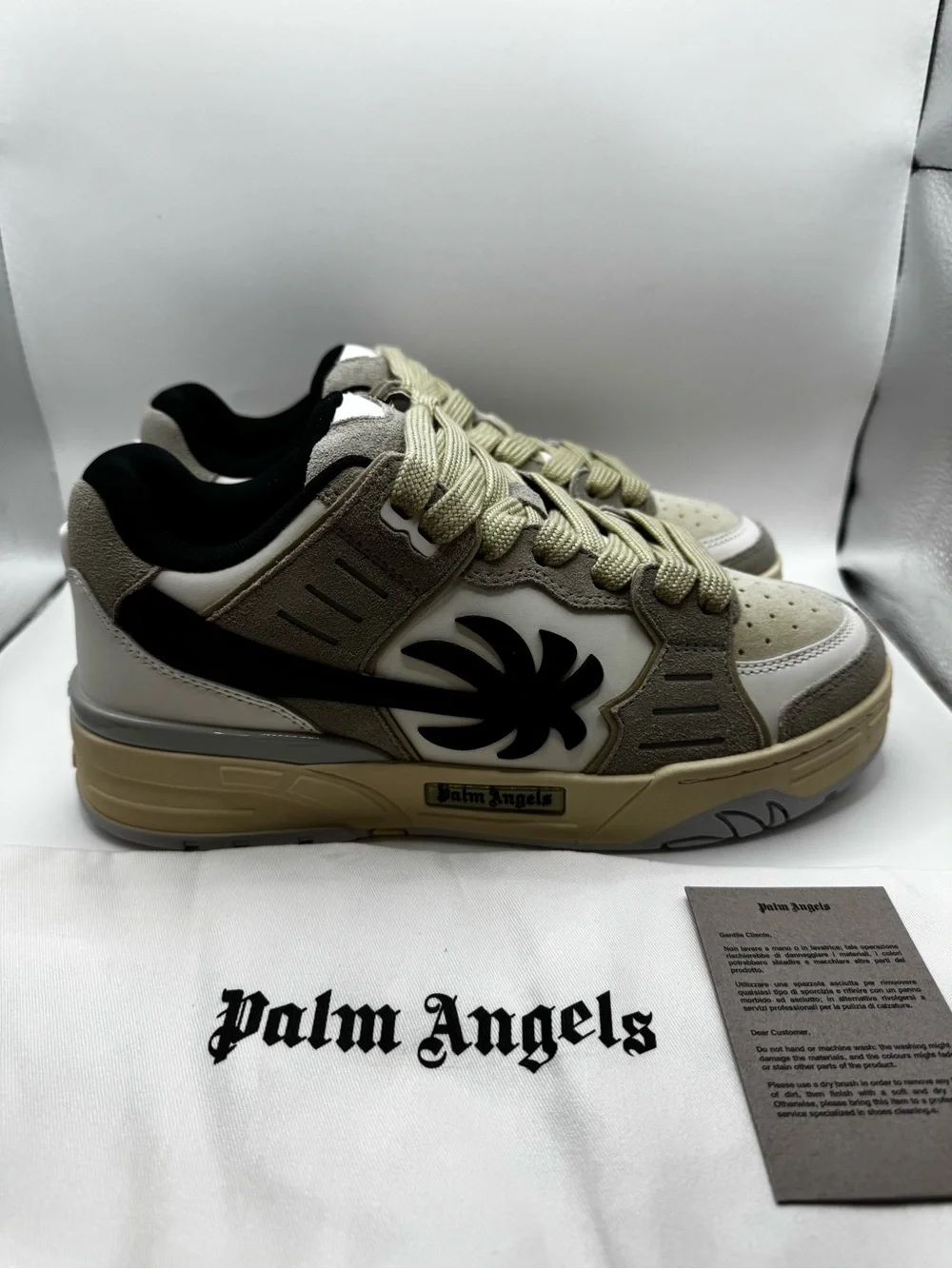Palm Angels Venice Suede Sneakers White Black EU 40 US 7 BNIB